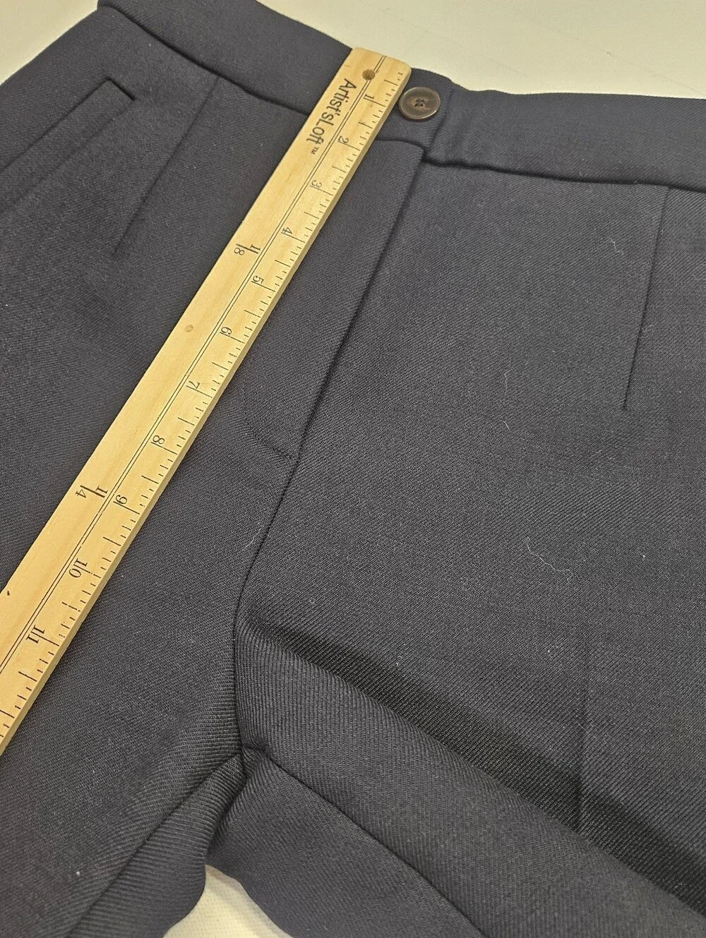 Sezane Damon Trousers Womens 34 (US Sz 2)Navy Blue Wide Leg High Waisted Pleats - Picture 6 of 11